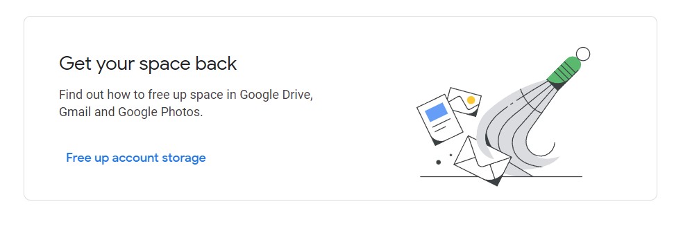 Google account free up space